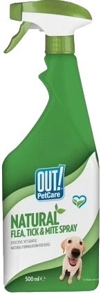 Out Natural Flea and Mite Spray 500ml
