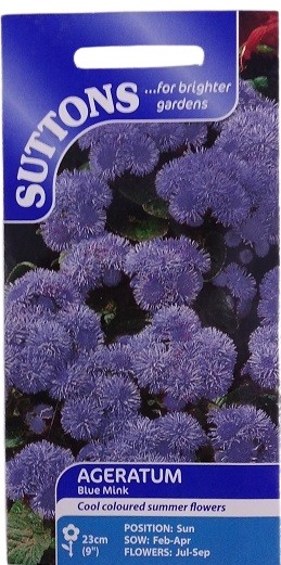 Suttons Ageratum Blue Mink Seeds 