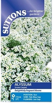 Suttons Alyssum Snow Carpet Seeds