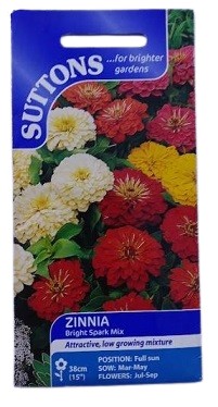 Suttons England Zinnia Bright Spark Mix