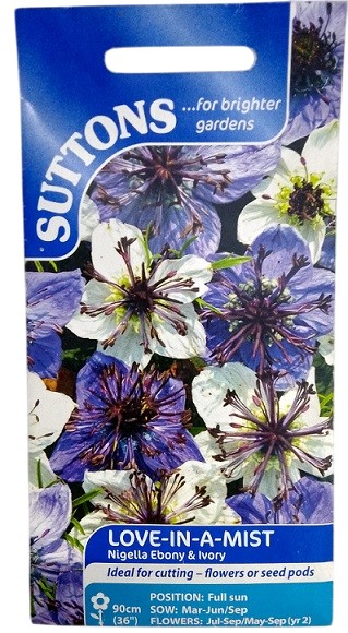 Suttons Love In A Mist Nigella Ebony And Ivory Seeds