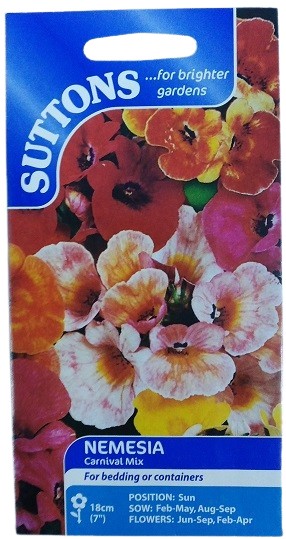 Suttons Nemesia Carnival Mix Seeds 