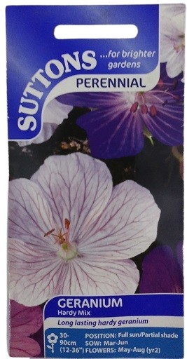 Suttons UK Geranium Hardy Mix Seeds